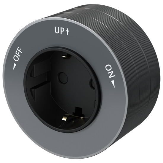 MULTITRACK Розетка 2К+З круглая 16 А/250 В ГРАФИТ