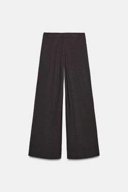 ZARA БРЮКИ В КЛЕТКУ С ЗАЩИПАМИ — ZW COLLECTION, КОРИЧНЕВЫЙ/СИНИЙ