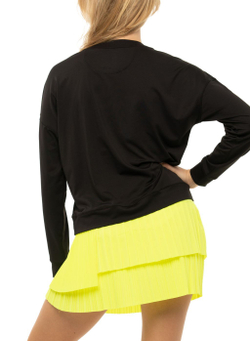 Женская теннисная футболкаLucky in Love Core Signature Original Light Weight L/S - Black