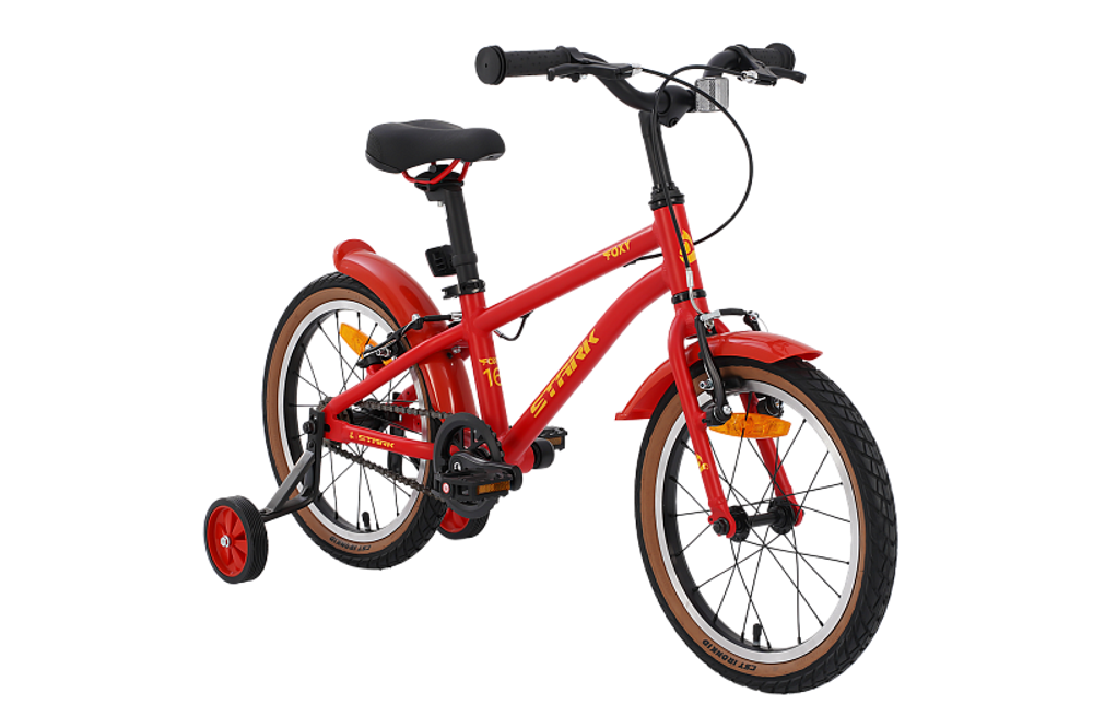 Велосипед 16" Stark'25 Foxy Boy  красный матовый/желтый
