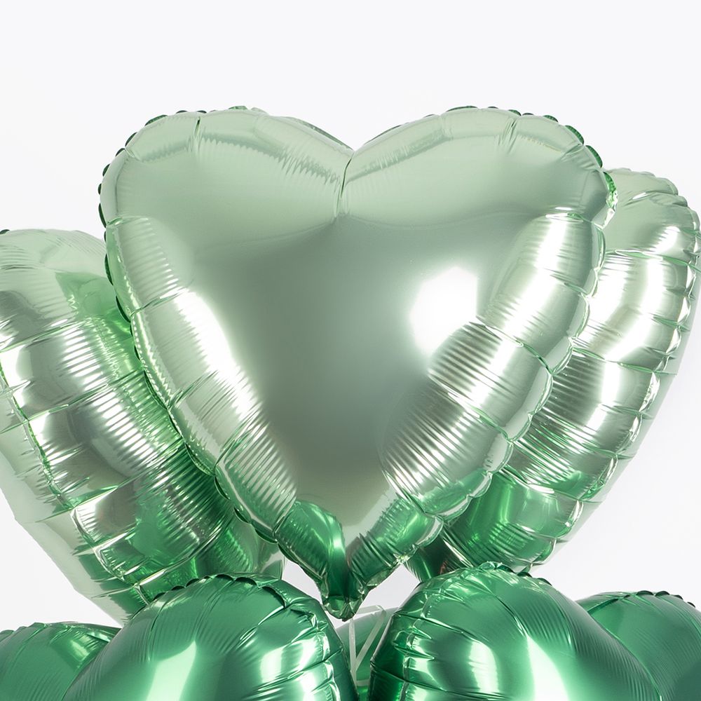 Шар (19''/48 см) Сердце, Шалфей, Бохо, 1 шт.