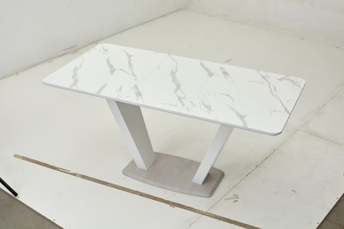 Стол Прага 120 БЕЛЫЙ МРАМОР FC13 CLEAF, пластик / БЕЛЫЙ, КАМЕНЬ СВЕТЛЫЙ