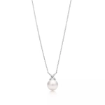 Подвеска из платины с бриллиантами и жемчугом, Tiffany 💠Victoria. В наличии