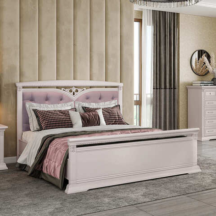 ЛОРЕНЦО Кровать с мягким элементом и ножной спинкой