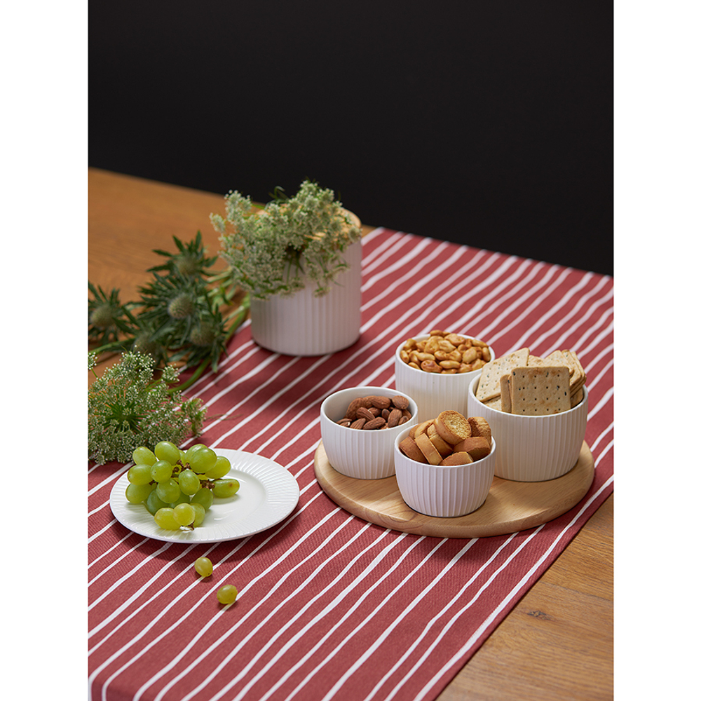 Менажница soft ripples, dual glazing, на деревянной подставке, 4 чаши