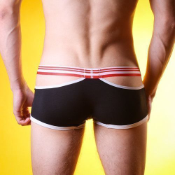 Мужские трусы боксеры с вырезами по бокам черные Seeinner Black Boxer