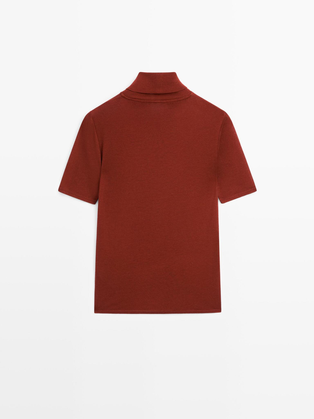 Massimo Dutti Футболка с высоким воротником, темно-розовый