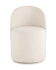 Крутящийся пуф со спинкой Loreen, белое букле
