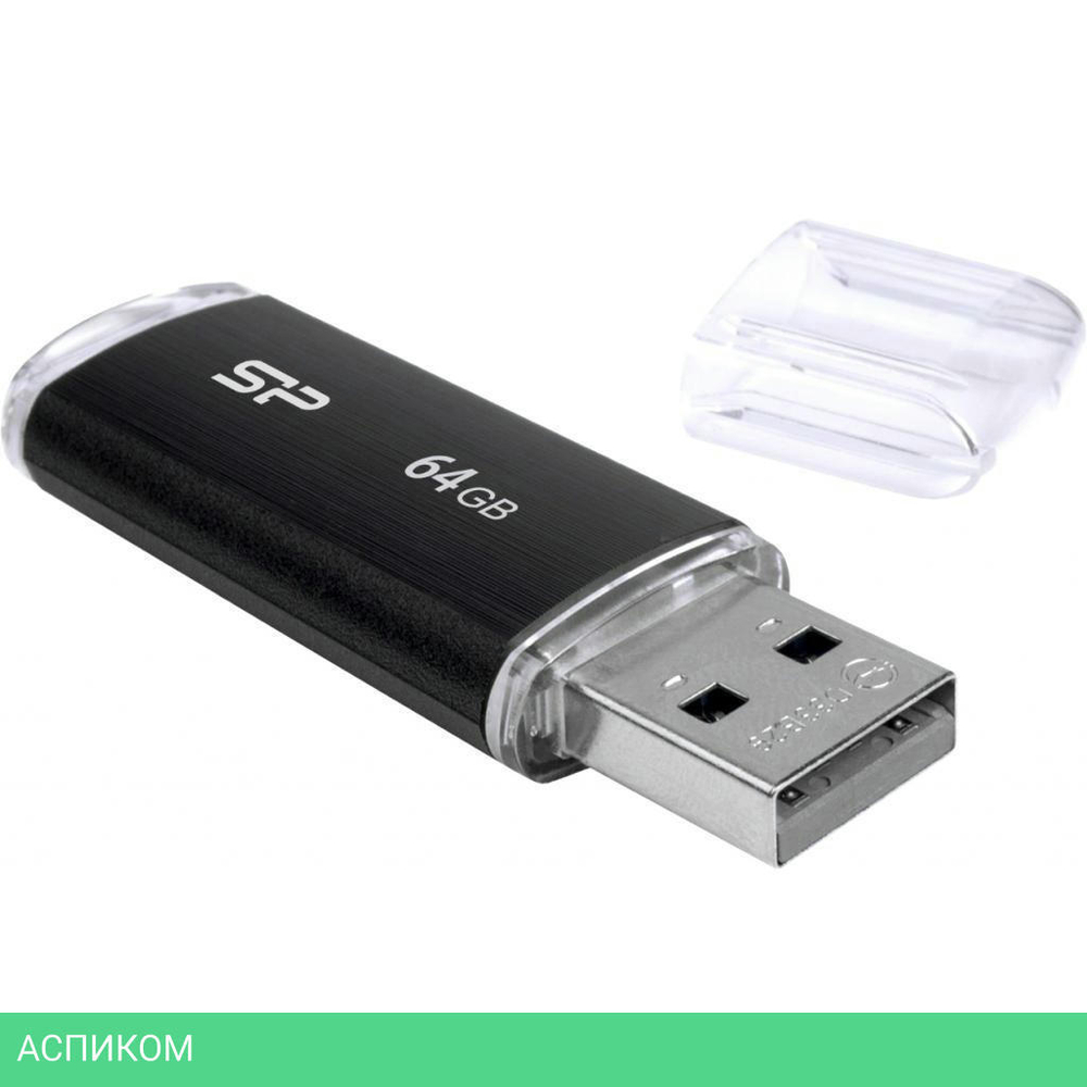USB Flash-накопитель Silicon-Power Ultima U02 64Gb Black (SP064GBUF2U02V1K)