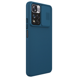 Чехол синего цвета для Xiaomi Redmi Note 11 Pro (Китай), 11 Pro+ 5G, Xiaomi 11i (India) от Nillkin серии CamShield Case с защитной крышкой для задней камеры