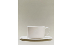 Zara Home чайная пара из костяного фарфора, цвет белый, 17 см