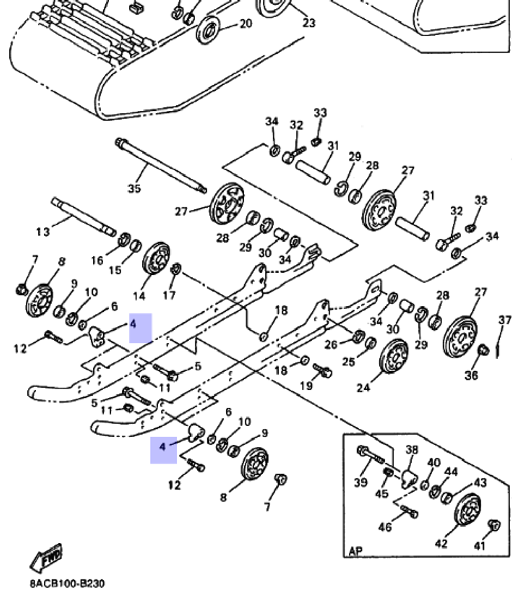 Кронштейн крепления ролика Yamaha 8CM474191000
