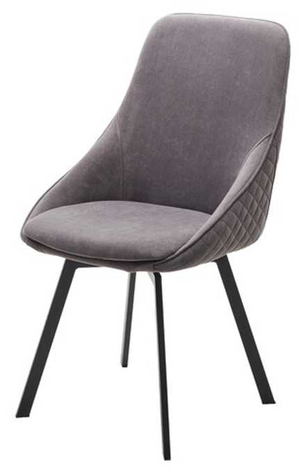 Стул CASA, 360 град. поворот. B28 Темно-серый, велюр / черный каркас, М-City