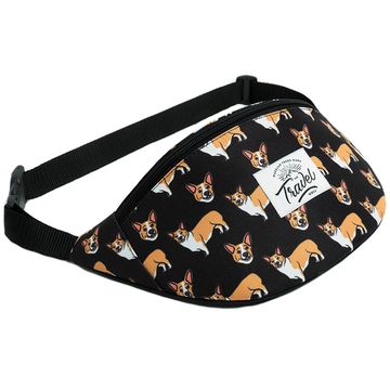 Поясная сумка Travel. Корги. Черный