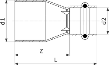 Муфта-вставка пресс Viega Profipress 22х18 редукционная с SC-Contur (серия 2415.1)