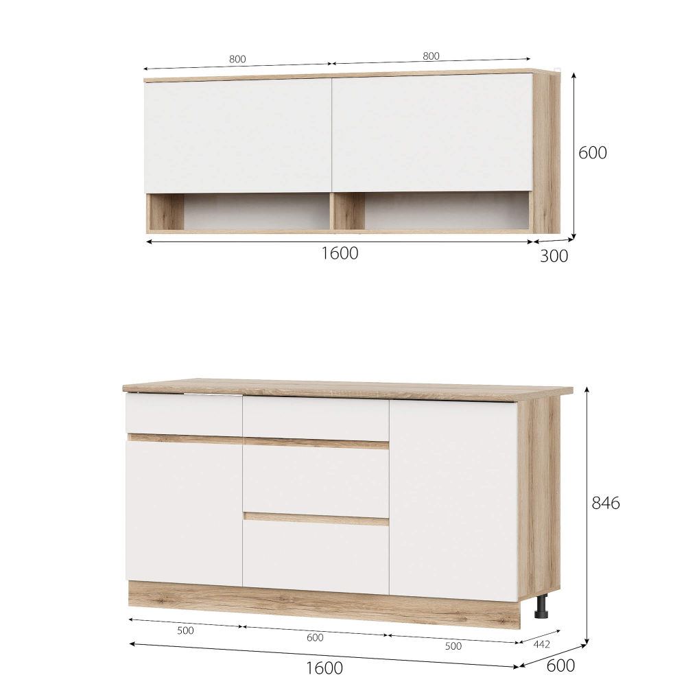 Брауни (МебФонд) Кухонный гарнитур 1600мм