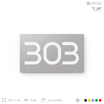 Номер на дверь 303, табличка на дверь для офиса, квартиры, кабинета, аудитории, склада, серая 120х70 мм, Айдентика Технолоджи