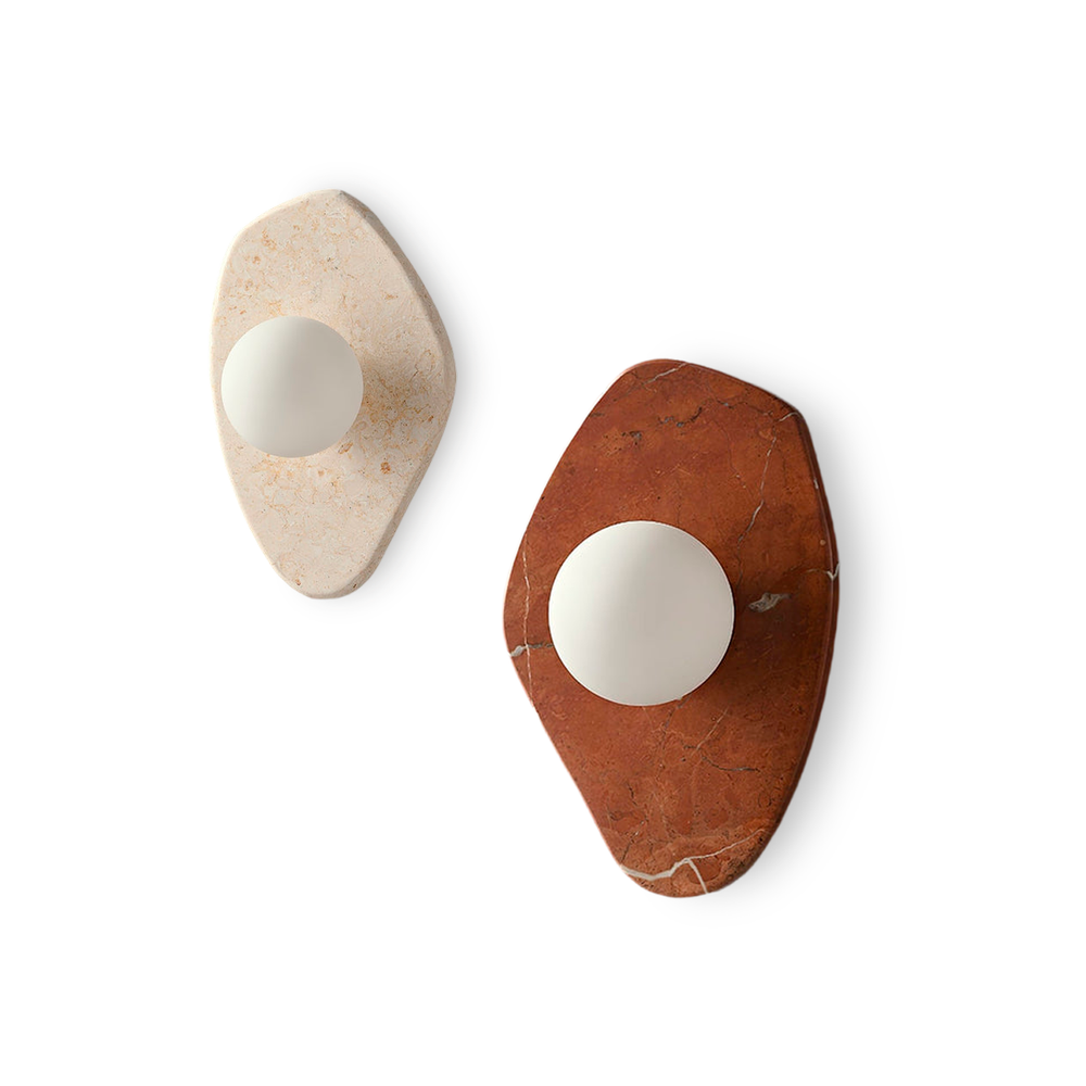 Wall design lamp Blob #1 - Travertine by H.Bigeleisen Studio