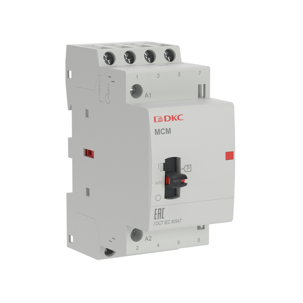 Контактор модульный YON max типа MCМ с ручным управлением 2P 25A 240В 2НО DKC