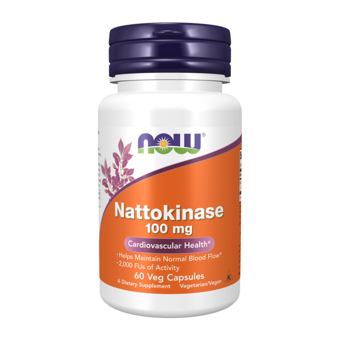 Наттокиназа 100 мг, Nattokinase 100 mg, Now Foods, 60 капсул