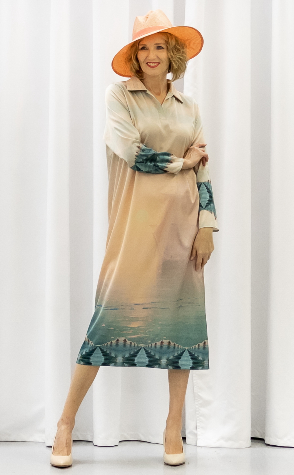 Платье-рубашка по мотивам картины Айвазовского "Штиль"