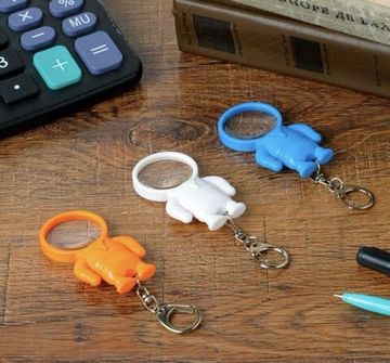 Лупа-брелок, d2,5см, "Космонавт" с фонариком, 3 шт.