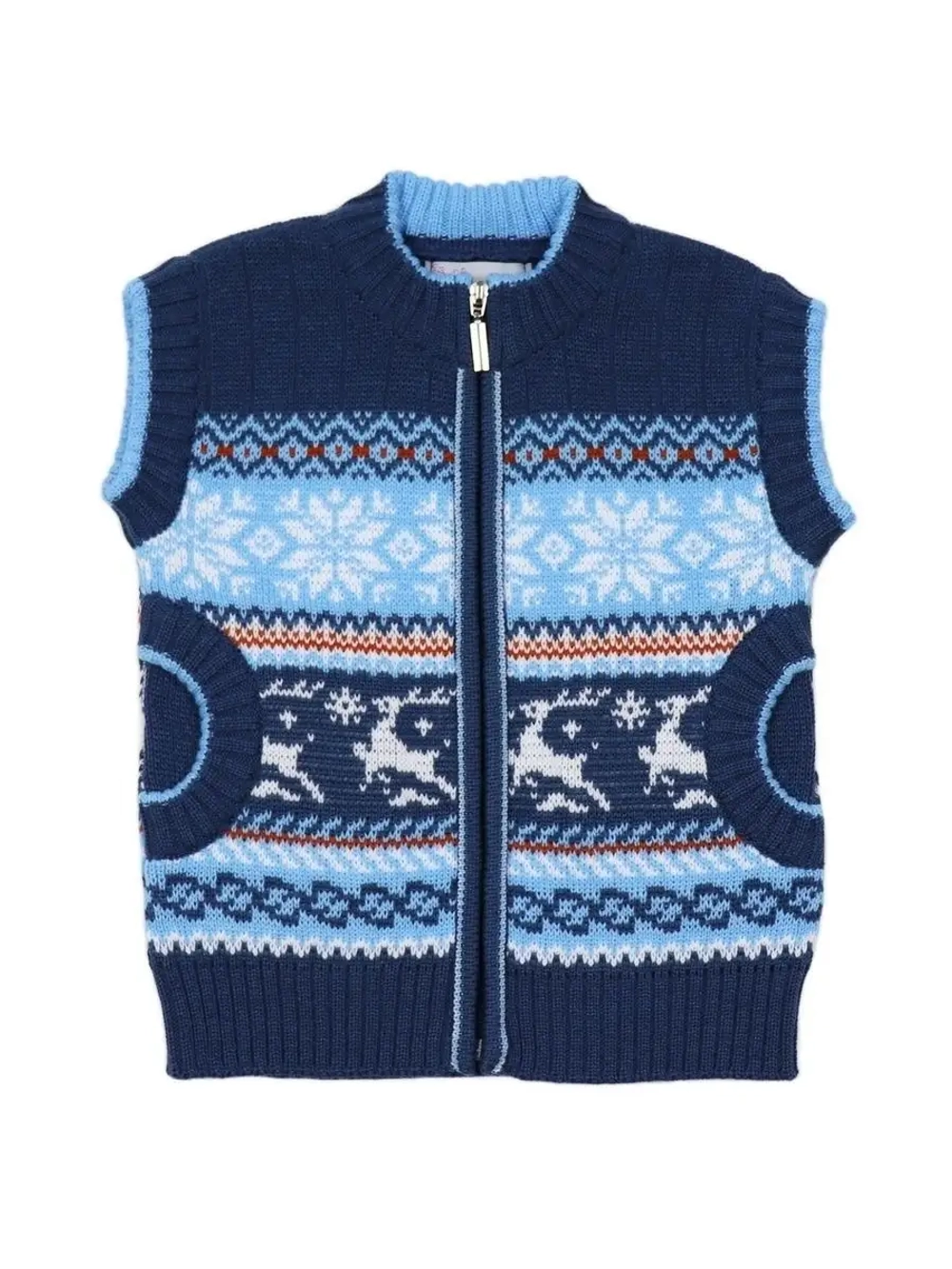 Жилет вязаный на молнии