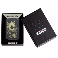 Зажигалка Zippo 49257 Gambling Design, Black Matte