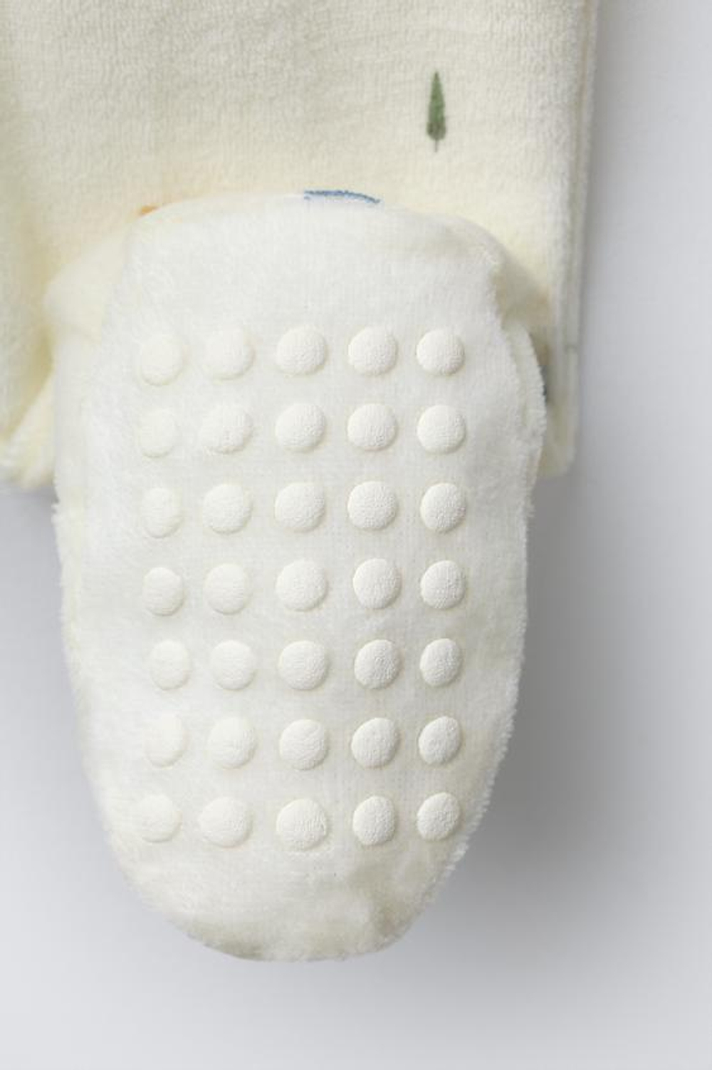 ZARA КОМБИНЕЗОН ИЗ ВЕЛЮРА С ПРИНТОМ «ДОМИКИ», ЭКРЮ