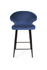 Стул полубарный Richard, бархат синий 29
