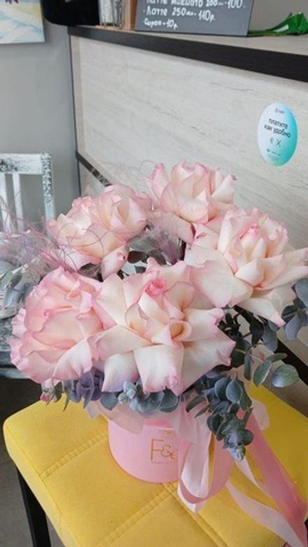 Бокс нежных французских роз 🌹💕