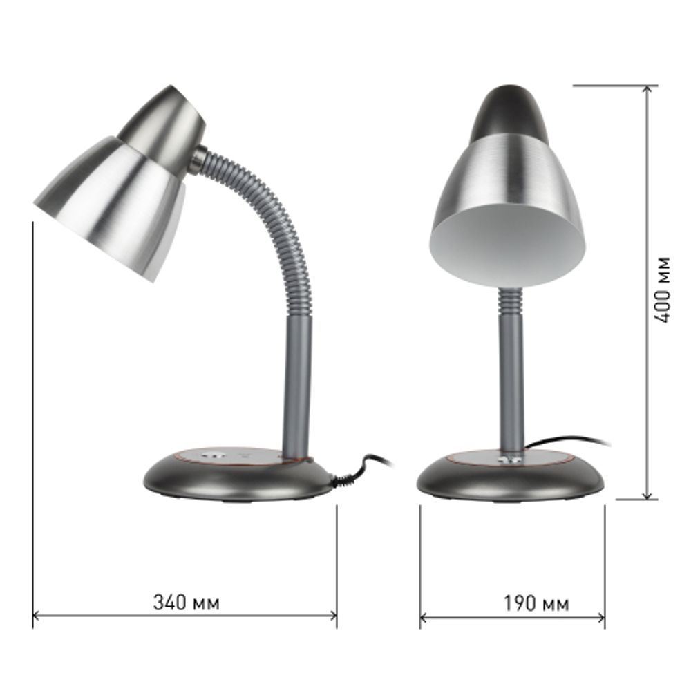 Настольный светильник ЭРА N-115-E27-40W-GY серый | Настольные светильники под лампу