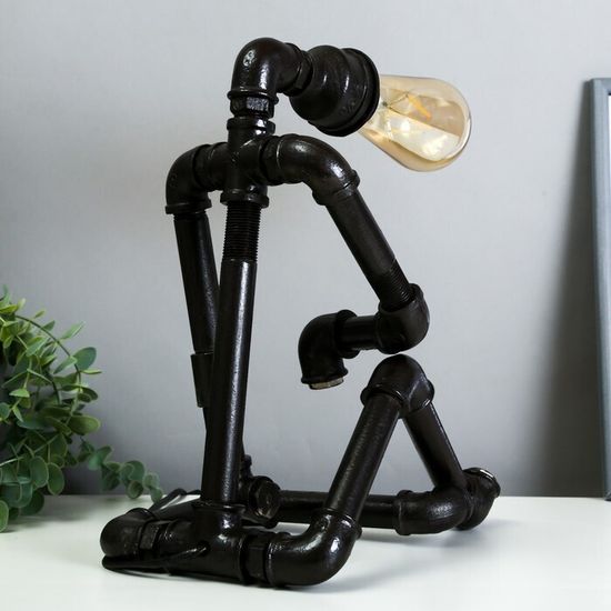 Креативная настольная лампа , Титан 1х60Вт Е27 коричневый 19х28х38 см