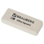 Ластик BRAUBERG "Ultra Square", 50х20х9 мм, белый, натуральный каучук, 228709