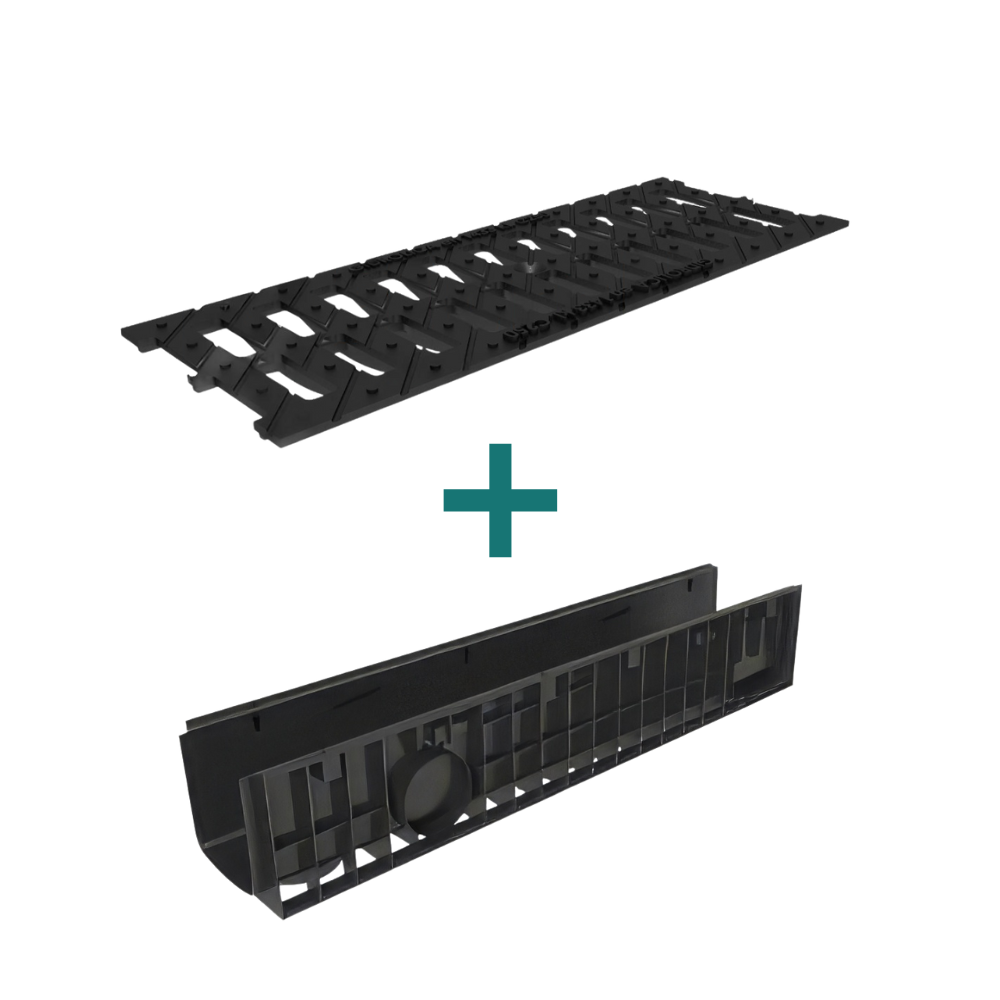 Комплект Gidrolica Standart: Лоток ЛВ-15.19,6.18,5 + Решетка РВ-15.18,6.50, кл. C250