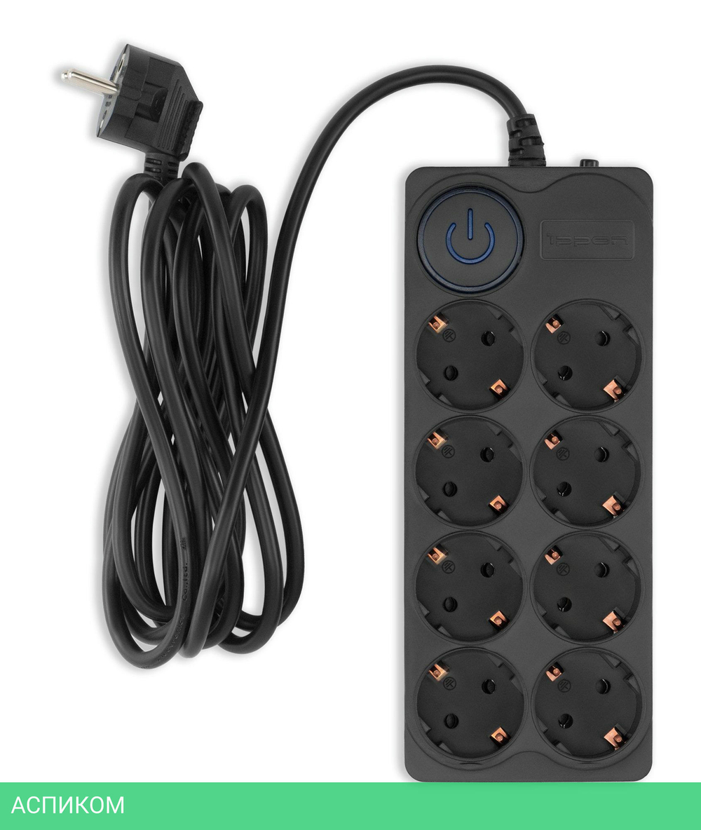 Сетевой фильтр Ippon BK-8-EU-3-10-B черный