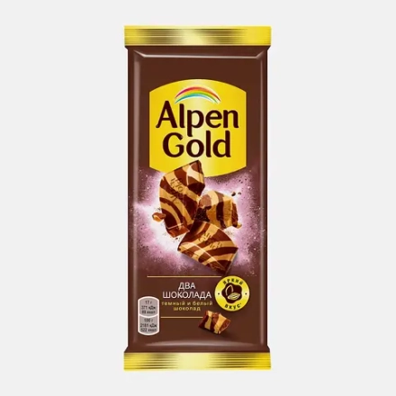 Шоколад Alpen Gold Два шоколада темный и белый 80г