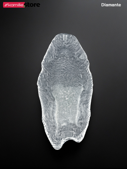 Блюдо фигурное овальное 42 см. из стекла Diamante