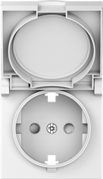 Накладка для розетки Schuko с заземлением, с крышкой, 16A 250 В~, матовый белый, серия A07