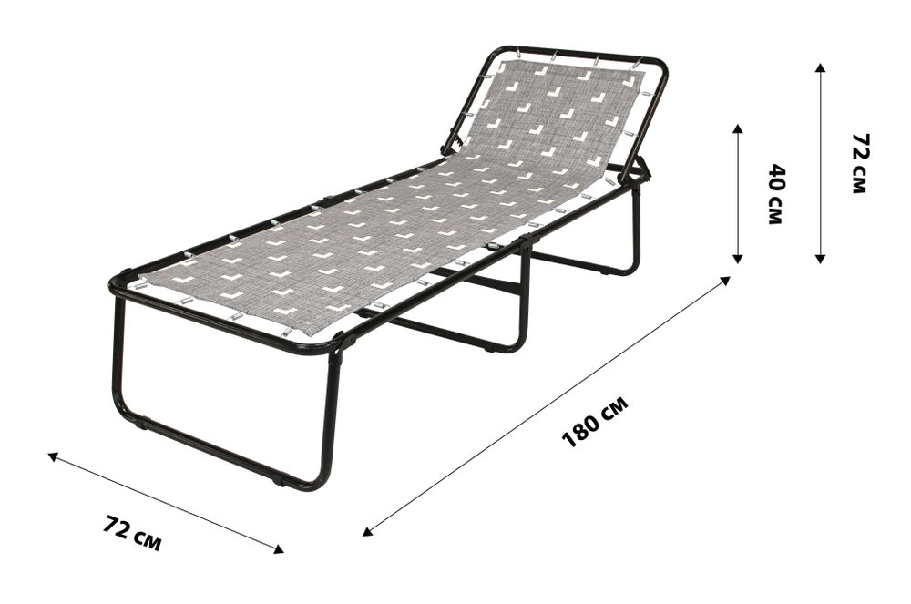 Кровать раскладная Соната жесткая арт.РП-700 (цвет ткани серый рис.тетрис (1 шт. в уп.)