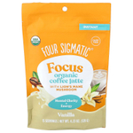Four Sigmatic, Focus, органический растворимый кофе латте с ежовиком гребенчатым, ваниль, 120 г (4,23 унции)