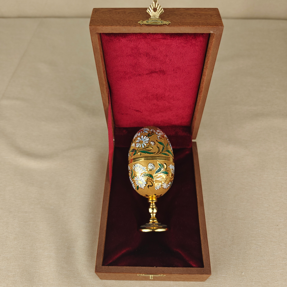Сувенир Яйцо-рюмки "Ромашки" с эмалью (златоустоуская гравюра)