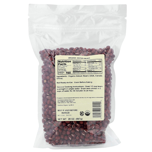 Bergin Fruit and Nut Company, Органическая фасоль адзуки, 568 г (20 унций)