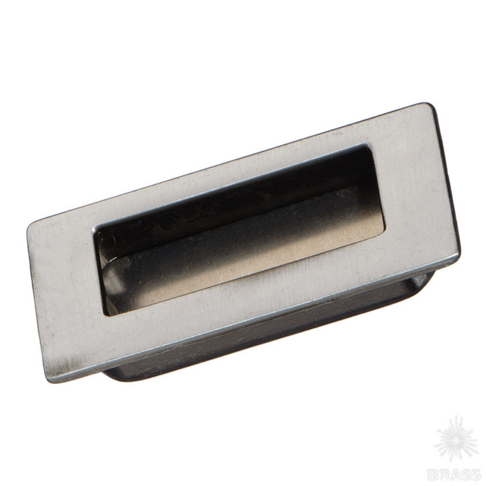 Ручка для раздвижных дверей BRASS врезная 4856-63 (купе) серебро, 64 мм