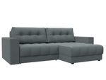Диван угловой с декором Лига-049 НПБ, Амур 07 РОГОЖКА серый
