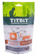 Подушечки с говядиной для выведения шерсти, 60г лакомства для кошек TiTBiT
