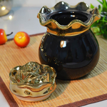 Баночка для сладостей 650мл "Роза" черная LR 12074