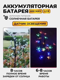 Садовый светильник на солнечной батарее уличный , 2 шт./ Уличный фонарик