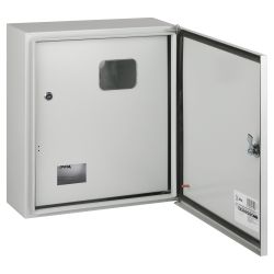 Корпус металлический навесной ЭРА SIMPLE ЩУ-3-1-1м 2-х дверный (445х400х155)герм замок IP54 У2 серый | Корпуса металлические учетно-распределительные
