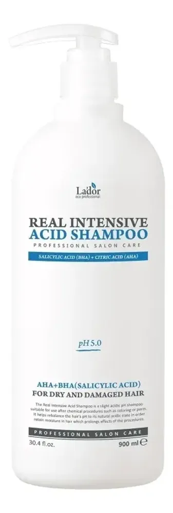 La`dor Кислотный шампунь для сухих и поврежденных волос Real Intensive Acid Shampoo ,900 мл